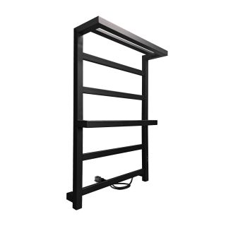 Полотенцесушитель электрический Indigo Forte LEFPF80-50PBRRt с полкой 80x50 см чёрный муар